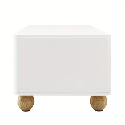 Modern Coffee Table with Storage - Large Living Room Center Table, Metal Construction, Rounded Safety Corners & Spherical Legs, Easy Assembly Required - Ideal for Apartments, Offices, or Homes, Coffee Table for Living Room, A