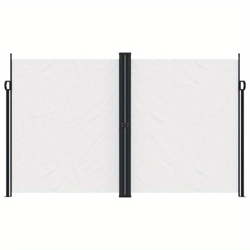 Extra Groot Uittrekbaar Privacy Scherm – Windscherm – Tuinafscheiding – Balkon Scherm – Zonwering – Stevig Metaal Frame – Scheurbestendig Doek – 200x1200 cm – Wit/Zwart