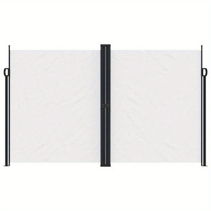 Extra Groot Uittrekbaar Privacy Scherm – Windscherm – Tuinafscheiding – Balkon Scherm – Zonwering – Stevig Metaal Frame – Scheurbestendig Doek – 200x1200 cm – Wit/Zwart