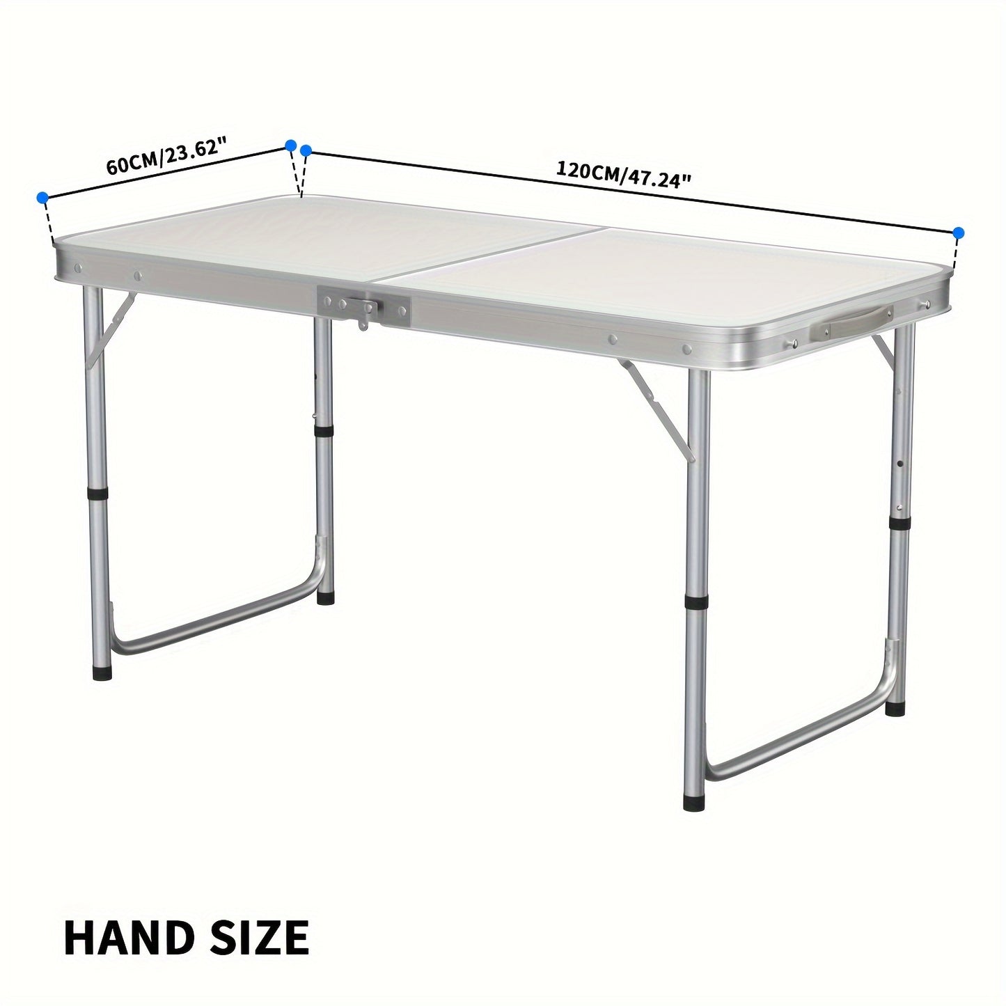 Verstelbare Vouwbare Camping - Picknicktafel – Lichtgewicht Aluminium Frame met Houten Blad – Ruimtebesparend Werk- of Eettafel voor Balkon, Tuin of Kleine Keuken