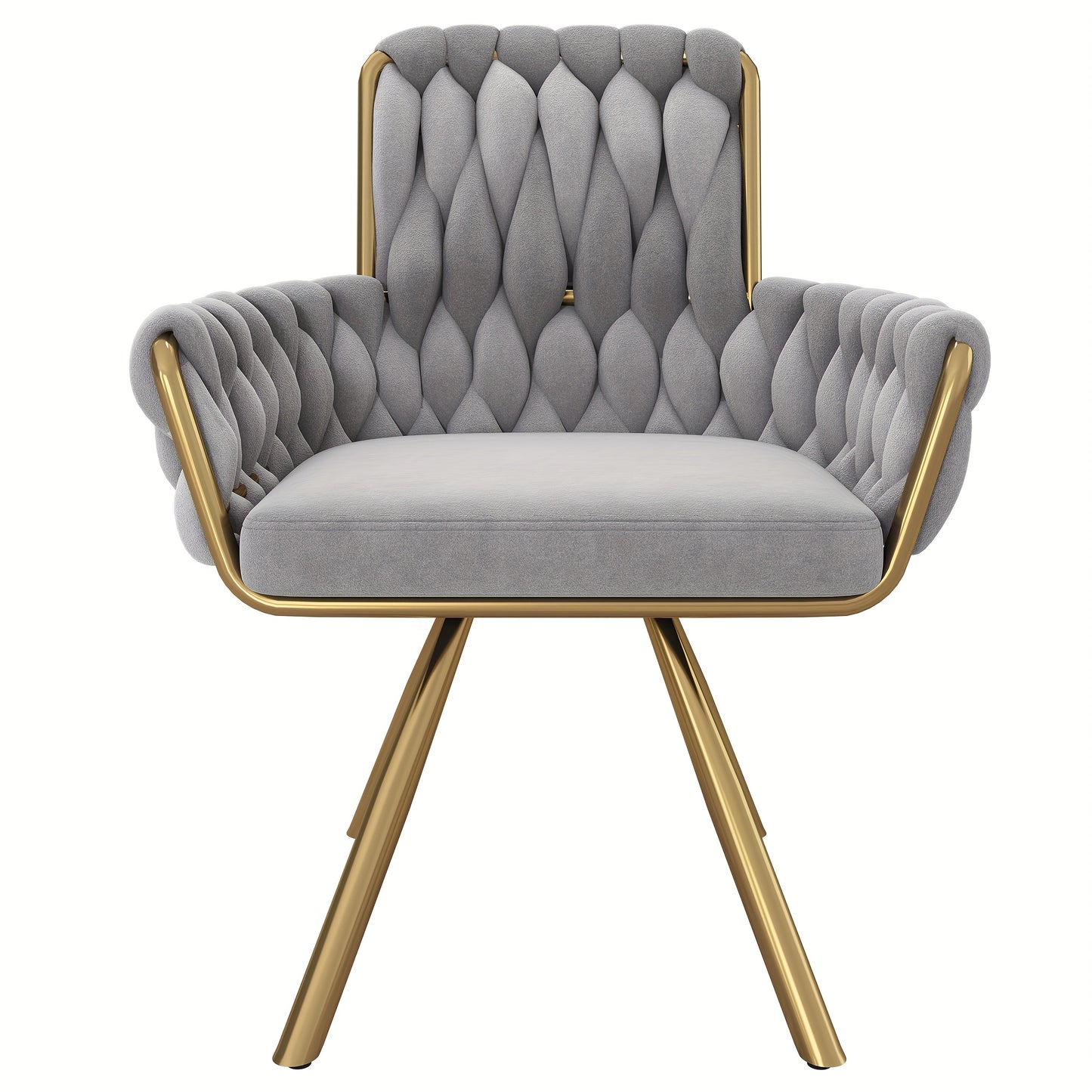 Draaifauteuil – Fauteuil – Loungestoel – Relaxstoel – Zitstoel – Velvet Bekleding – 360° Draaibaar Met Stabiele Metalen Poten – Zacht Grijs