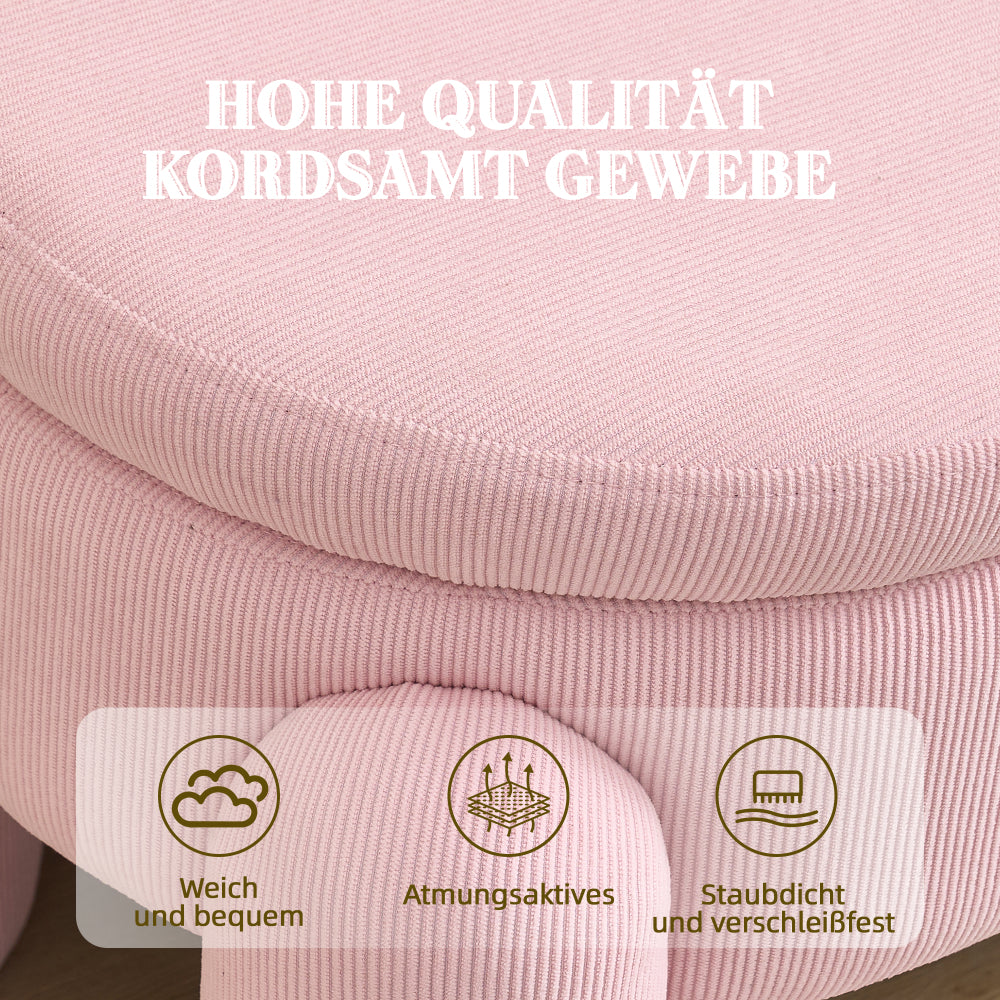 Opbergbank – Zitbank – Opbergkist – Halbank – Poef – Roze Chenille – Houten Frame – 104x43x43 cm – Met Opbergruimte – Zacht Zitvlak