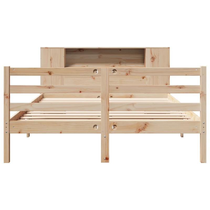 Boekenkastbed – Bed Met Boekenkast – Slaapbank – Opbergbank – Eenpersoonsbed Marrone – Massief Dennenhout – 120x200 cm