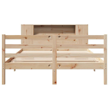 Boekenkastbed – Bed Met Boekenkast – Slaapbank – Opbergbank – Eenpersoonsbed Marrone – Massief Dennenhout – 120x200 cm