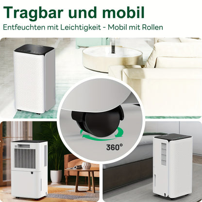Luchtontvochtiger – Ontvochtiger – Vochtvreter – Dehumidifier – Vochtabsorber – 14L per Dag – Automatische Vochtigheidssensor & Wasdroogfunctie