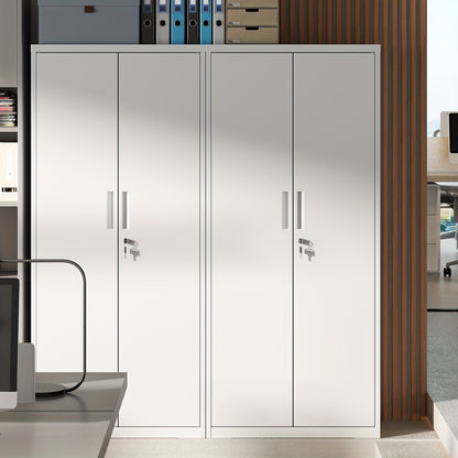 Stalen Kast – Opbergkast – Archiefkast – Kantoorkast – Werkplaatskast – Vergrendelbare Dubbele Deuren – Verstelbare Legplanken – Volledig Metalen Constructie – Modern Wit Design