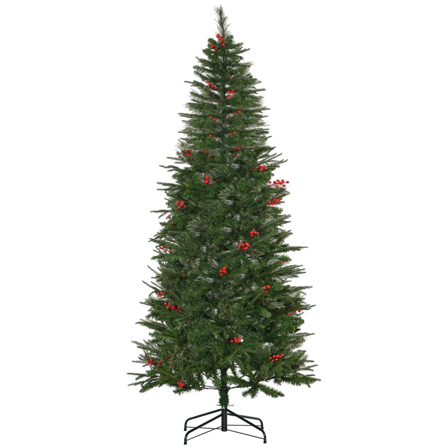 Kunstkerstboom – Nepkerstboom – Kerstboom Kunst – Decoratieve Kerstboom – Sfeervolle Boom – 210 cm Hoog – 746 Takken Met Hulst – Inklapbare Metalen Standaard