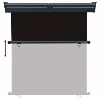 Retractable Zijscherm – Balkonzeil – Zonnescherm – Privacydoek – Terrasscherm – 175x250 cm – Duurzaam Kunststof – Zwart