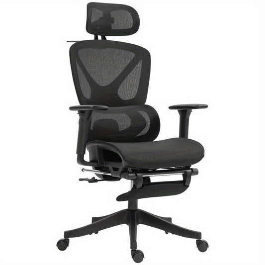 Bureaustoel – Kantoorstoel – Draaistoel – Ergonomische Stoel – Bureaustoelen voor Volwassenen – 135° Kantelfunctie – Linnen Bekleding Met Katoenen Vulling