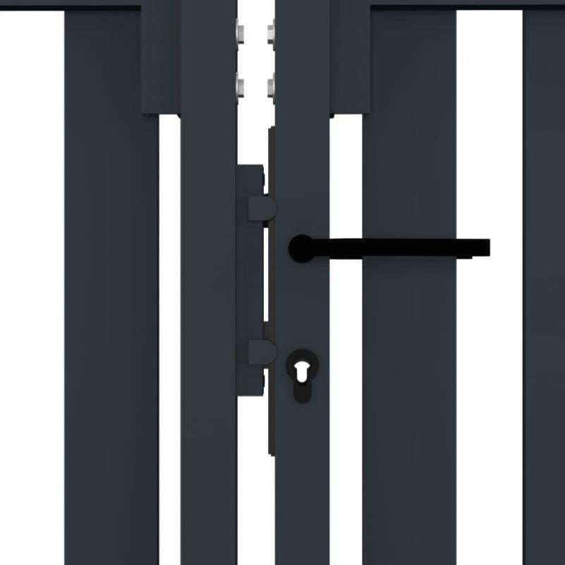 Dubbele Stalen Poort – Tuinpoort – Veiligheidshek – Afscheidingshek – Buitenhek – Duurzaam Staal – 306x125 cm Anthraciet