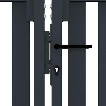 Dubbele Stalen Poort – Tuinpoort – Veiligheidshek – Afscheidingshek – Buitenhek – Duurzaam Staal – 306x125 cm Anthraciet