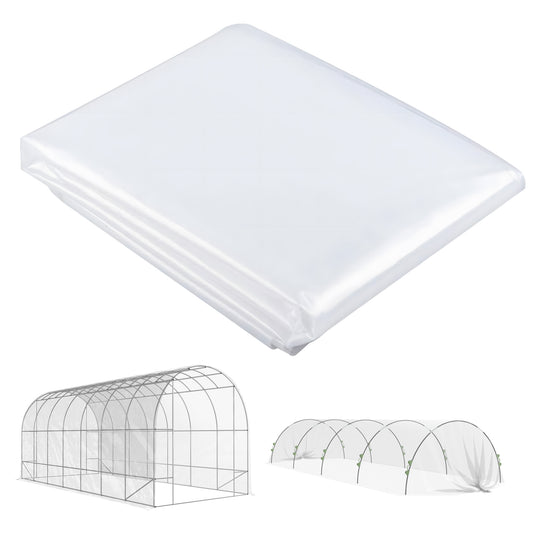 Plastic Greenhouse Cover, UV-Resistant Waterproof Tarp for Plant Protection, 7 x 8 m