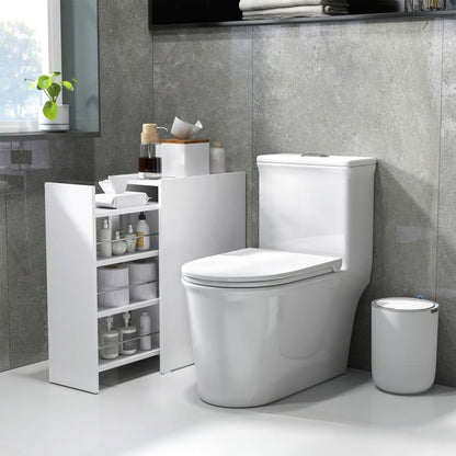Compact badkamerkastje – badkamermeubel – badkamerkast – opbergkastje – kast met lades – ruimtebesparend – duurzaam hardhout – wit – 47x25x66,5 cm