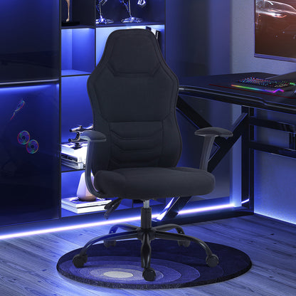 Gamingstoel – Gamestoel – Bureaustoel – Bureaustoel – Office Chair – Ergonomisch Ontwerp – Verstelbare Rugleuning – Ademend Stof – Zwart
