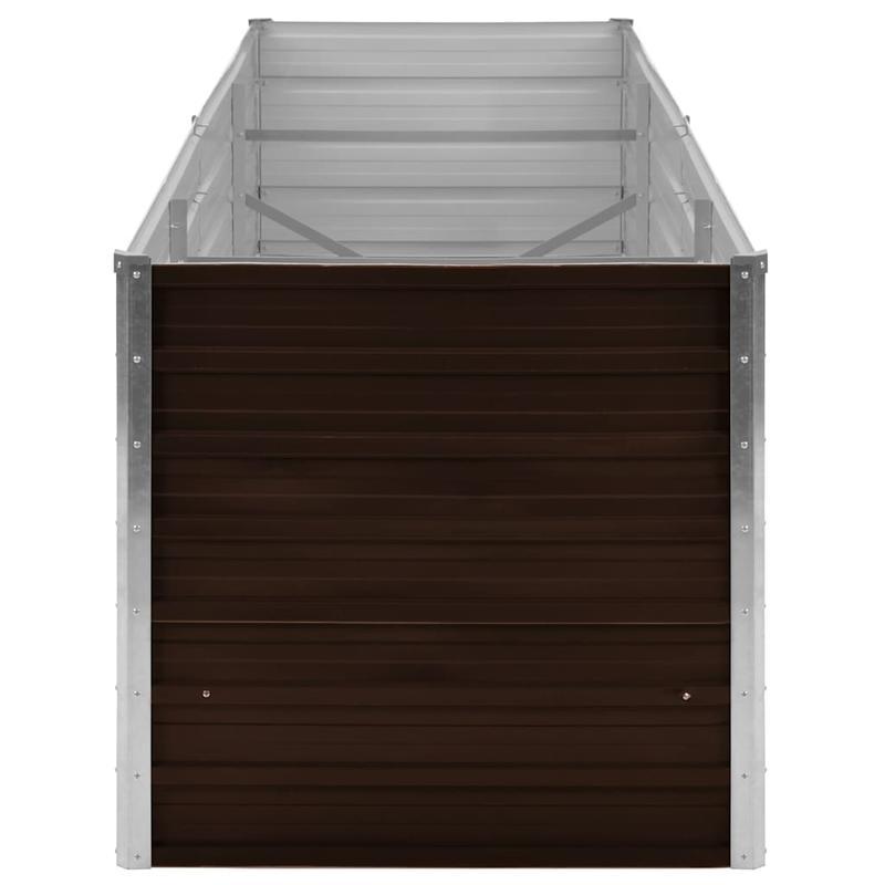 Hoogtebed Tuin – Verhoogd Bed – Plantenbak – Moestuinbak – Tuinbak – Gegalvaniseerd Staal – 240x80x77 cm – Weerbestendig Bruin