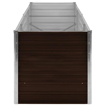 Hoogtebed Tuin – Verhoogd Bed – Plantenbak – Moestuinbak – Tuinbak – Gegalvaniseerd Staal – 240x80x77 cm – Weerbestendig Bruin