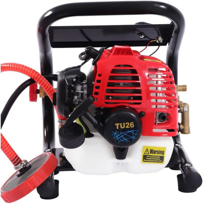 Rugspuit – Spuitmachine – Hogedrukspuit – Sproeier – Kruidenverstuiver – 26cc 2-Takt Motor – Aluminium Behuizing Met 40 Min Bedrijfstijd