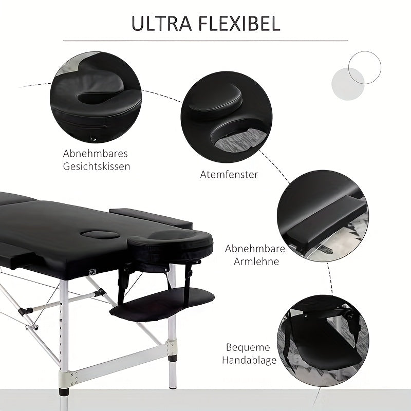 Professional Folding Massage Table Portable Adjustable Massage Bed with Carrying Case & Accessories for SPA, Salon, Home, Travel