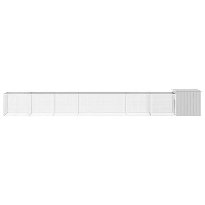 Kippenren – Kippenhok – Pluimveebehuizing – Kippenkooi – Hekwerk – Grijs – Gegalvaniseerd Staal – Extra Robuust – Ruim 700x91x100 cm