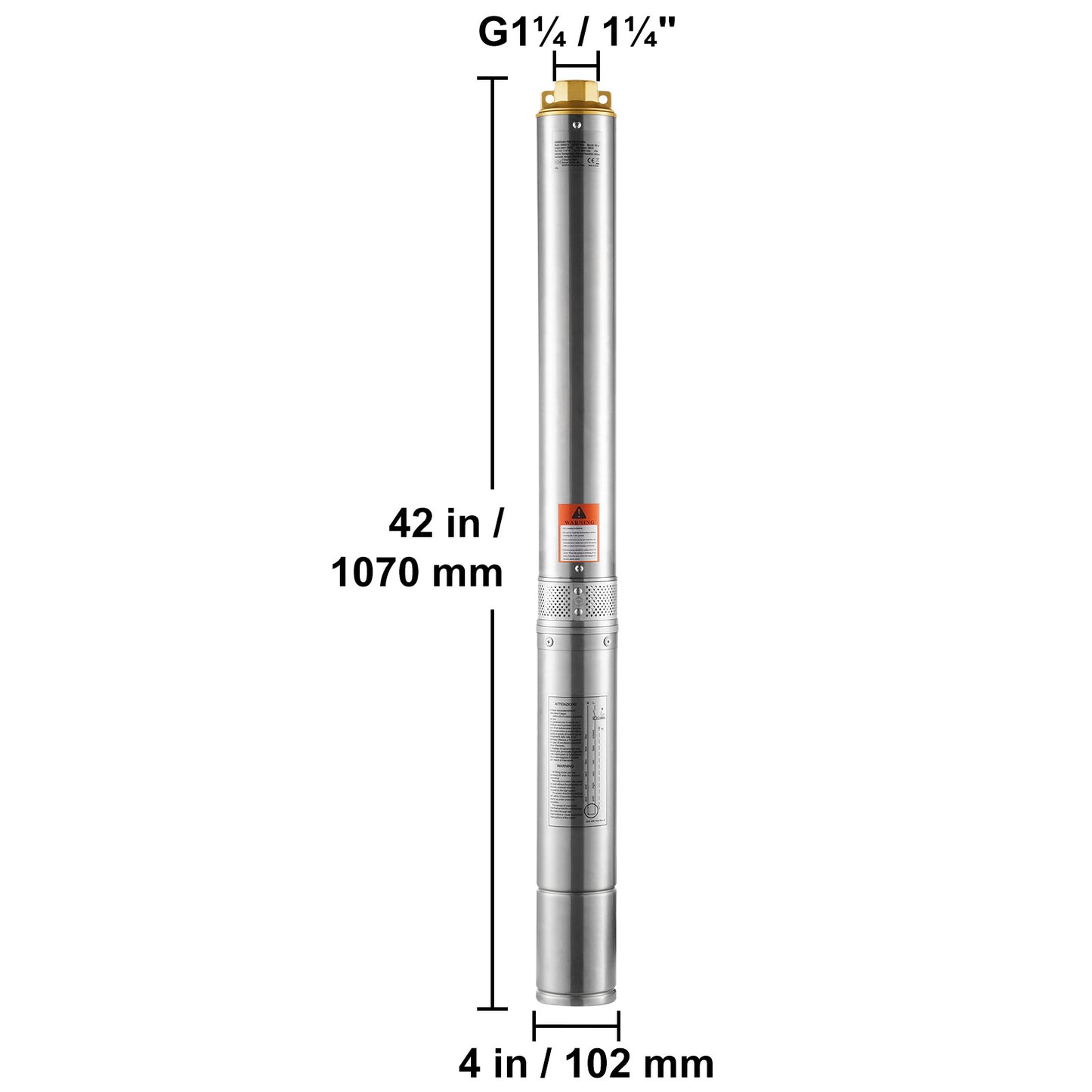 Diepwaterpomp – Bronpomp – Dompelpomp – Tuinpomp – Vuilwaterpomp – 1100W Krachtige Motor – Roestvrij Stalen Frame