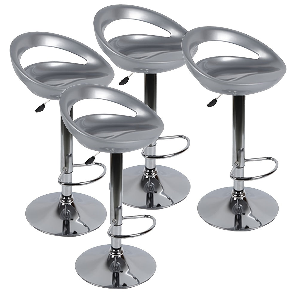 4-Pack Adjustable Height ABS Stools (55-75cm) - Sturdy Hard Seat & Chrome Legs | Space-Saving Set, Rustic Style, No Electricity Needed, Easy Assembly, Durable & Stylish for Home, Office, or Bar Use, Stool Set, Versatile Furni