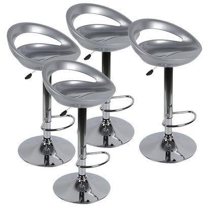 4-Pack Adjustable Height ABS Stools (55-75cm) - Sturdy Hard Seat & Chrome Legs | Space-Saving Set, Rustic Style, No Electricity Needed, Easy Assembly, Durable & Stylish for Home, Office, or Bar Use, Stool Set, Versatile Furni