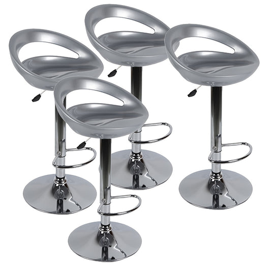 4-Pack Adjustable Height ABS Stools (55-75cm) - Sturdy Hard Seat & Chrome Legs | Space-Saving Set, Rustic Style, No Electricity Needed, Easy Assembly, Durable & Stylish for Home, Office, or Bar Use, Stool Set, Versatile Furni