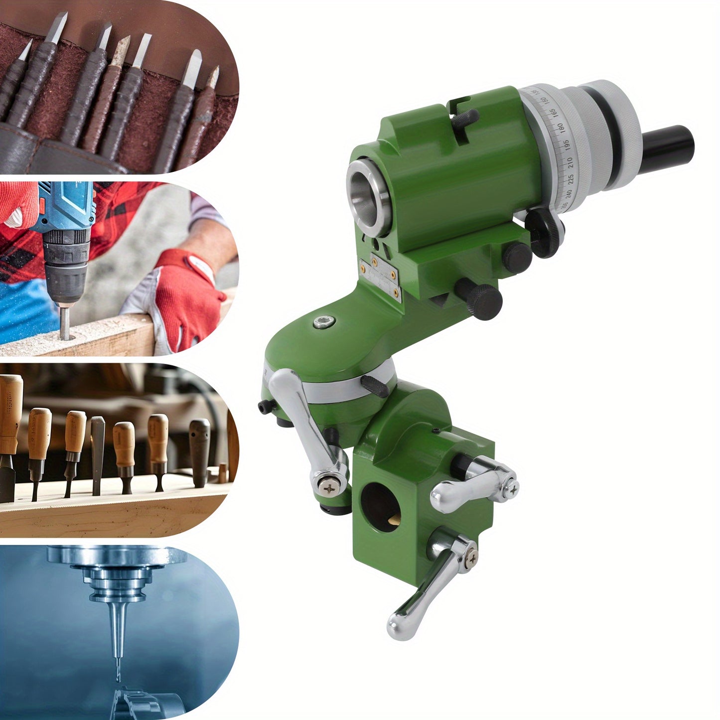 Slijpsteenhouder – Slijperhouder – Haakse Slijperhouder – Slijpmachine Houder – Draaibank Houder – Universeel – IJzeren Behuizing – 25 Mm Fijne Afstelling – Groen