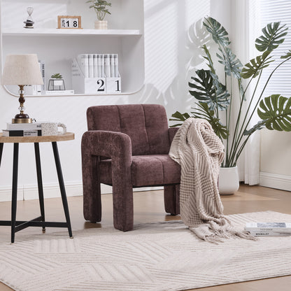 Modern Minimalist Single Armchair - Upholstered Padded with Foam & Assembly, Nordic Style Chair Suitable for Living Room, Bedroom, Office - - Seating