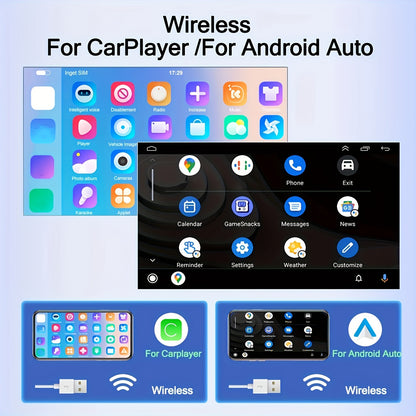Draadloze Car Stereo – Auto Multimedia Speler – Android Auto Interface – USB Autoradio – Touchscreen 23,6 cm HD – Voorzien Van Voor- En Achtercamera – Loop Recording & Spraakbesturing
