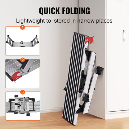 Werksteiger – Werkplatform – Inklapbare Ladder – Rolsteiger – Kamersteiger – Aluminium – Draagkracht 300 kg – Antislip & Inclapbaar