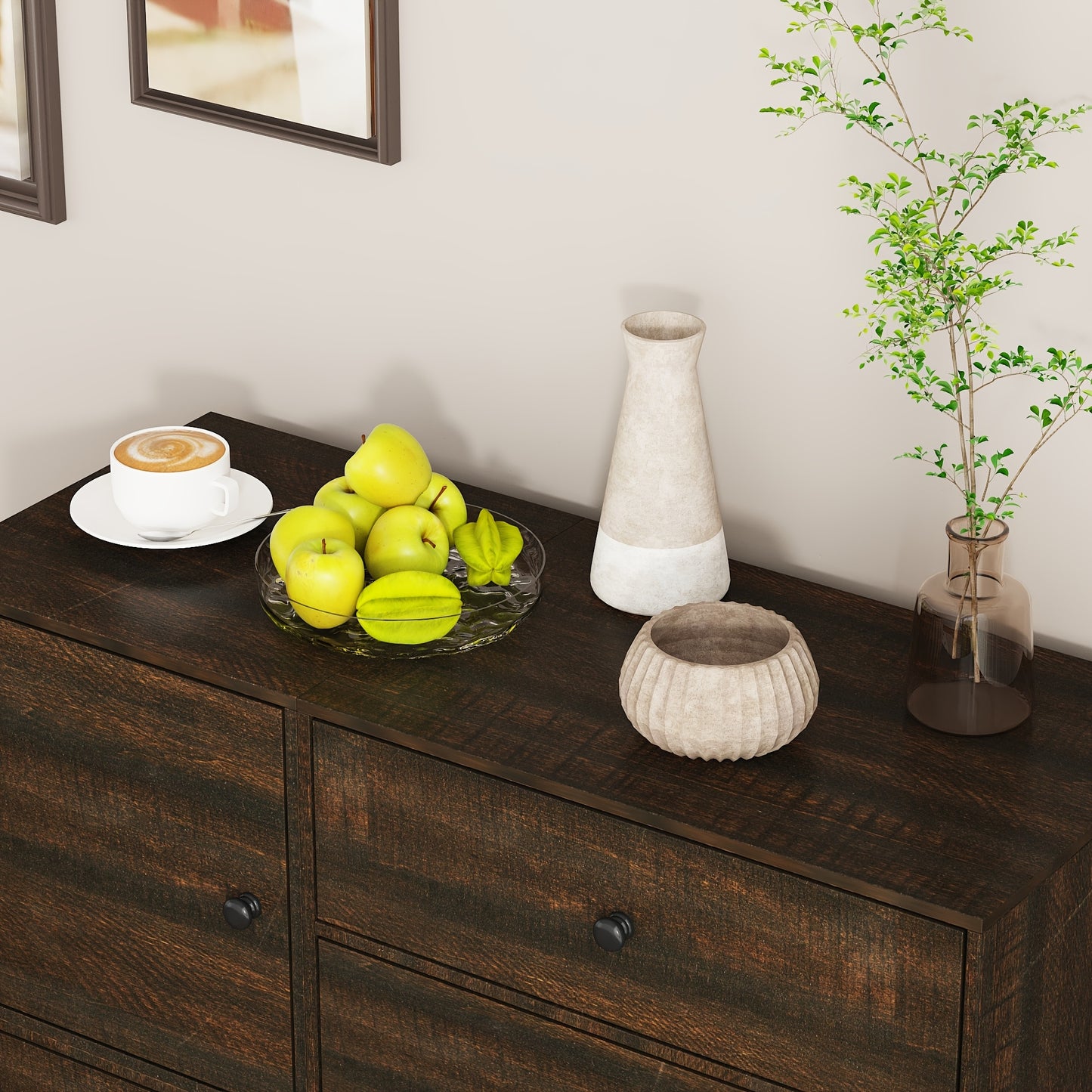 Ladekast – Ladenkast – Opbergkast – Dressoir – Commode – 6 Lades & 1 Deur – MDF Houtnerf – Compact Design 100x40x98 cm