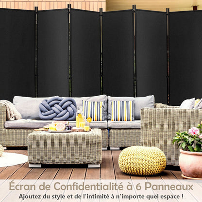 Kamerscherm – Ruimteverdeler – Scherm – Scheidingswand – Vouwscherm – Extra breed 334,5 cm – Polyester met metalen frame