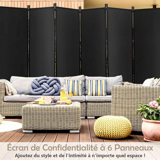 Kamerscherm – Ruimteverdeler – Scherm – Scheidingswand – Vouwscherm – Extra breed 334,5 cm – Polyester met metalen frame