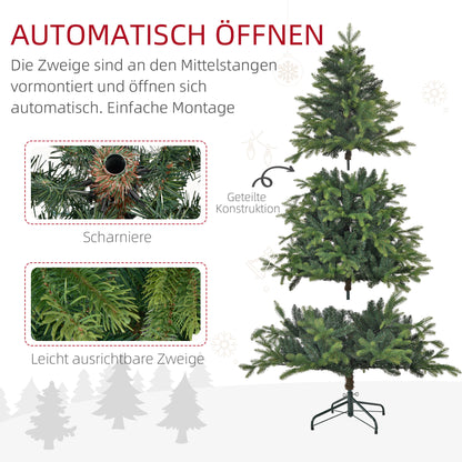 Kerstboom Kunstboom Kunstkerstboom Kunstkerstboom Decoratie Dennenboom – Realistisch Uitziend – Brandvertragend Materiaal – Stabiele Metalen Voet – 183 cm – Groen