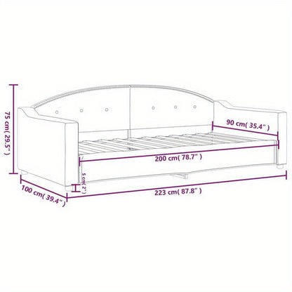 Slaapbank – Bedbank – Sofa Bed – Klikbed – Uitklapbank – Donkergrijs – Compact 90x200 cm – Stevig Houten Frame