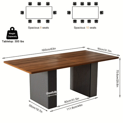 Eettafel – Eetkamertafel – Dinertafel – Keukentafel – Tafel – Rechthoekig – 160x80x76 cm – Hout – Geschikt voor 8-10 Personen – Eenvoudig te Monteren