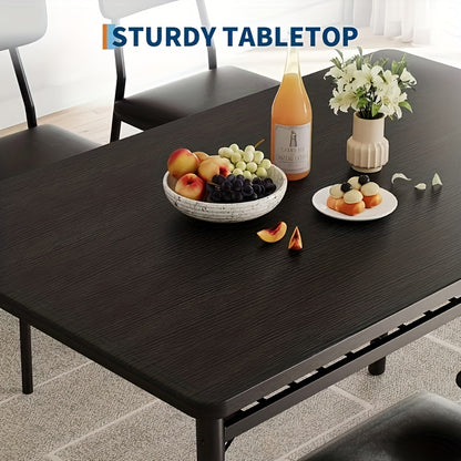 Eettafelset – Dinerset – Keukenset – Tafel Met Stoelen – Vintage Kleur – 2-in-1 Opbergrek – Duurzaam Hout & MDF