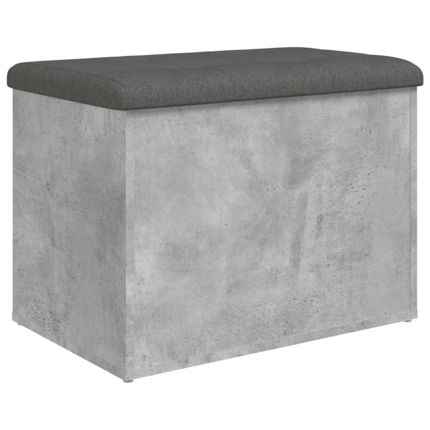 Bankje Met Opbergruimte – Zitbank – Opbergbank – Zitkist – Schoenenbank – Beton Grijs – Hout – Compact 62x42x45 cm – Multifunctioneel Voor Hal Slaapkamer Woonkamer