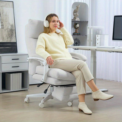 Ergonomische Hoge Bureaustoel – Bureaustoel Met Lendensteun – Draaistoel – Werkstoel – Gamestoel – Verstelbare Hoogte – Aluminium Frame – Comfortabele Armleuningen