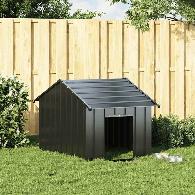 Hondenkooi – Hondenbench – Hondenhok – Hondenren – Buitenkooi – Gegalvaniseerd Staal – Groot 83x130x85 cm – Roestbestendig & Ventilerend - Zwart