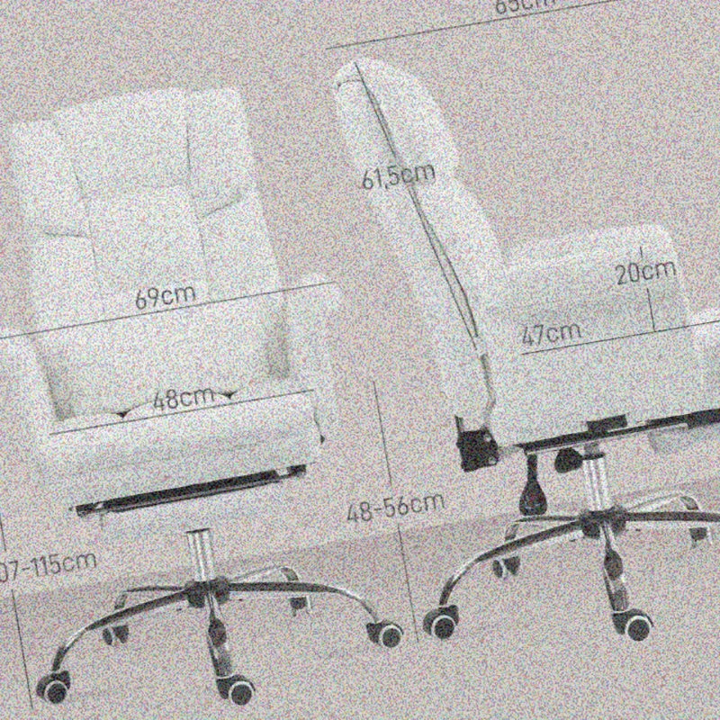 Ergonomische Bureaustoel – Kantoorstoel – Draaistoel – Werkstoel – Study Chair – Wit – Verstelbare Zithoogte – Ingebouwde Voetensteun