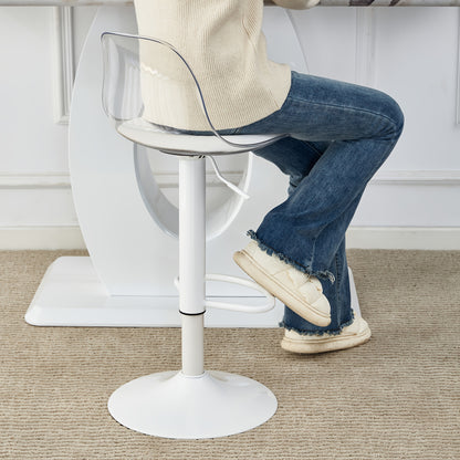 Barkrukken – Barkruk Set – Barstoelen – Keukenkrukken – Witte metalen poten – 360° Draaibaar – Verstelbare Hoogte 81,8-99 cm