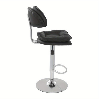 Verstelbare Kruk – Barkruk – Salonstoel – Werkkruk – Barstoel – Set Van 2 Zwart – Met Voetsteun – Ergonomisch Design – Verstelbare Hoogte 62-82 cm