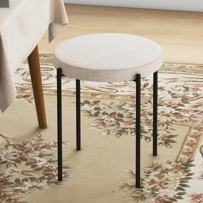 Eetkamerstoelen – Stapelbare Stoelen – Keukenstoelen – Krukken – Zitmeubilair – Set Van 4 Beige – Ruimtebesparend Ontwerp – Stevig Metalen Frame