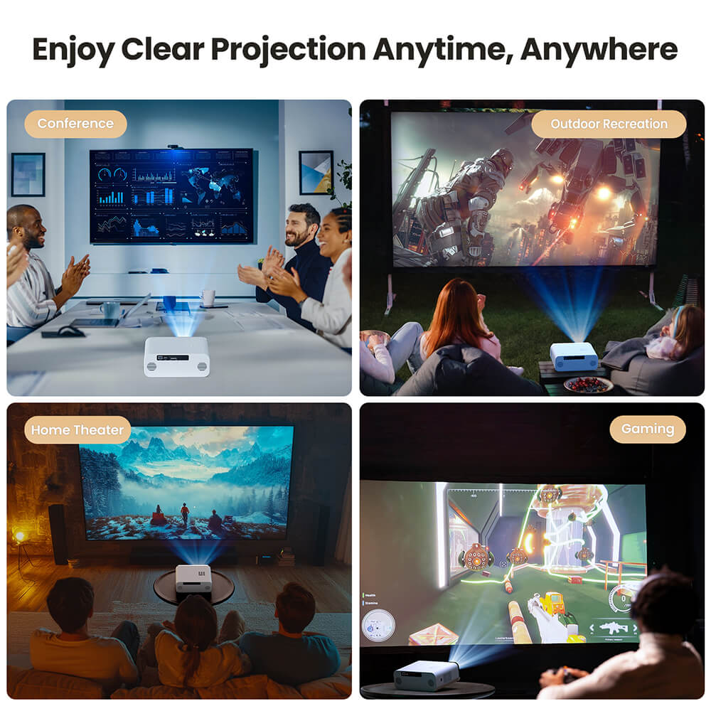 Smart Projector – Beamer – Video Projector – Multimedia Projector – Cinema Projector – Native 1080p Full HD – 1000 ANSI Lumen Helderheid & Wi-Fi 6 Connectiviteit