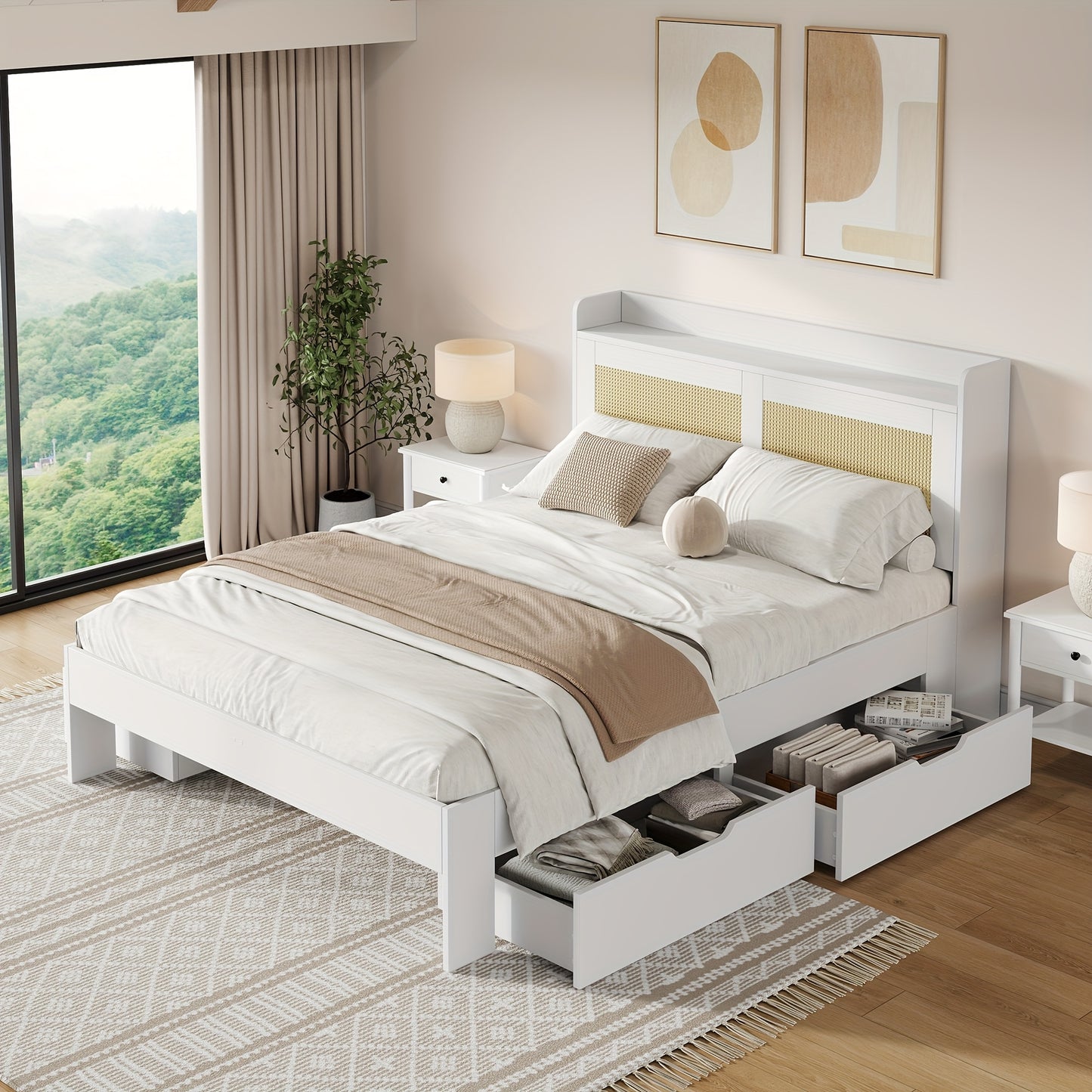 Hoekbank – L-vormige Bank – Sofa – Chaise Lounge – Hoeksalon – Compact Formaat – Duurzaam Bamboe Hout