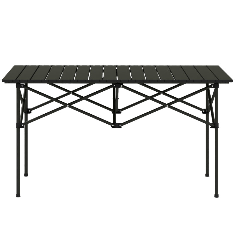 Tuinpicknicktafel – Picknicktafel – Campingtafel – Balkontafel – Inklapbare Tuintafel – Lichtgewicht Aluminium X-Frame – Rollend Kunststof Tafelblad 95x55 cm