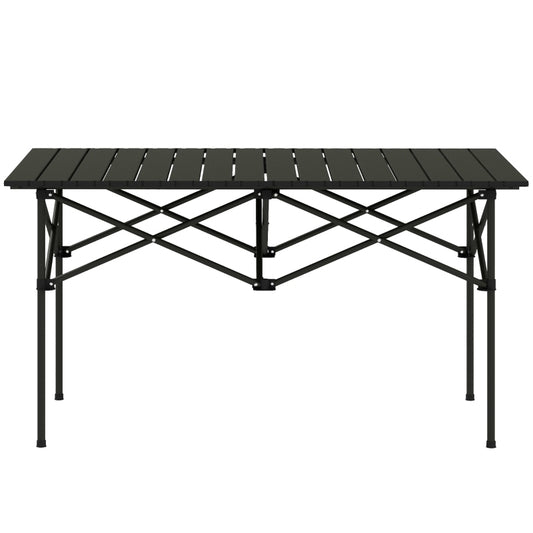 Tuinpicknicktafel – Picknicktafel – Campingtafel – Balkontafel – Inklapbare Tuintafel – Lichtgewicht Aluminium X-Frame – Rollend Kunststof Tafelblad 95x55 cm