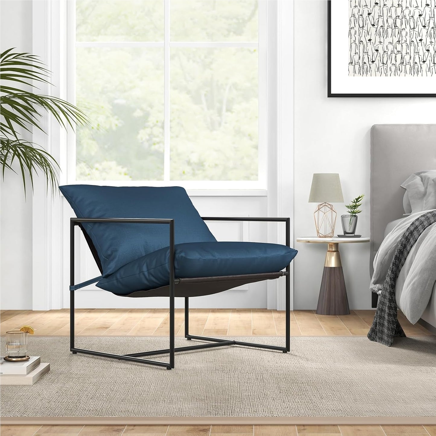 Slingstoel – Lounge Stoel – Accentstoel – Strandstoel – Klapstoel – Set Van 2 – Met Metalen Frame – Ademend Stoffen Zitvlak